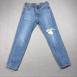 Levi's Premium Wedgie Jeans Women 26 High Rise Slim Tapered Blue Denim Big E